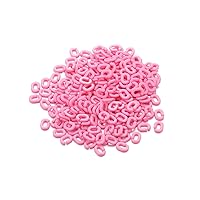 200Pcs/Pack Acrylic Colorful Chain Single Clasp Resin Chain Bulk Necklace Link Connectors for Jewelry Findings Accessories,DIY Crafts(Size:8×6×1mm) (Pink)