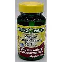 SpringValley Korean Panax Ginseng - Supports Energy, Immune Function, and Brain Function - 60 Capsules