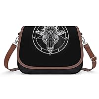 Pentagram with Demon Baphomet Satanic Goat Messenger Bag Casual Crossbody Shoulder Bags Lightweight Waterproof Fashion Purse for Women