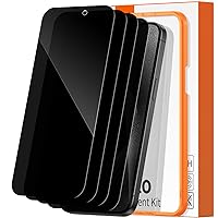 DIMONCOAT 4-Pack Compatible iPhone 15 Pro Max Privacy Screen Protector,Anti Spy Tempered Glass [10X Military Protection][Easy Installation Kit] Black Tempered Glass 6.7 Inch,Bubble Free,Case Friendly