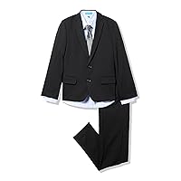 Haggar Boys' 4-Piece Suit, Dress Shirt & Tie Set