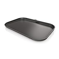XSKGRIDLXL Woodfire Premium Griddle Plate, Compatible with OG800 and OG900 Series, Direct, Edge-to-Edge Heat, Ceramic, Nonstick, Precise Heat Control, 17.87'' x 12.35'', Black