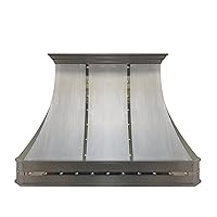 Classic Hammered Stainless Steel Range Hood with High Airflow Cenrtifugal Blower, Stainless Steel Vent with Liner and Internal Motor, Baffle Filter, SRH3-C-2STRM-CW3027R, 30