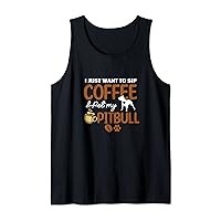 Sip Coffee Pet My Pitbull Gifts Funny Coffee Lover Dog Owner Tank Top