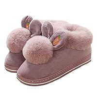 Winter women's plush slippers comfortable indoor and outdoor slippers non-slip warm cotton slippers