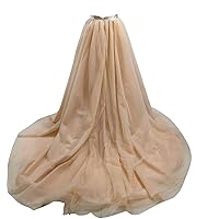 Wedding Long Maxi Tutu Tulle Skirt Detachable Train Bridal Skirt (3XL, Dusty Copper)