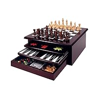 Collections Etc Wooden 15-in-1 Game Center, Medium