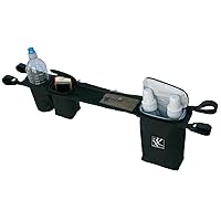 J.L. Childress DoubleCOOL Double Stroller Organizer - Stroller Accessory with Cooler and Storage - Includes Cup Holder, Cell Phone Pocket and Zippered Compartments - Black
