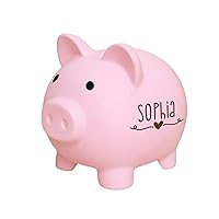 Piggy Bank, Unbreakable Plastic Money Bank, Coin Bank for Girls and Boys, Small to Large Size Piggy Banks, Practical Gifts for Birthday, Easter, Baby Shower (Pink, Small)