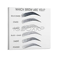 Eyebrow Tattoo Poster Which Eyebrow Do You Have Art Poster Canvas Poster Wall Art Decor Print Picture Paintings for Living Room Bedroom Decoration Frame-style 12x12inch(30x30cm)
