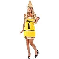 Women's Yellow Crayon Fancy Dress Costume MED