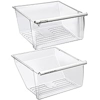 [2 Pack] Upgraded Refrigerator Drawers, 2188656 (Upper) & 2188664 (Lower) Fridge Drawer Compatible with Whirlpool & Kenmore Refrigerator, Refrigerator Drawers Replacement with Humidity Control