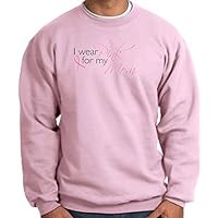 Breast Cancer Awareness Sweatshirt Ribbon I Wear Pink for My Mom Adult Pullover Pink