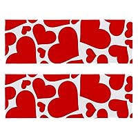 2 Pieces Soft Sports Towels for Sweat Microfiber Sports Gym Towel Fast Drying for Workout Fitness Yoga Hiking Travel Red Love Heart in White Background