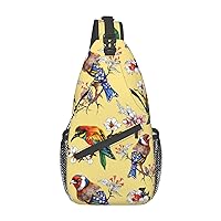 Crossbody Sling Backpack Sling Bag Chest Bag Shoulder Bag Travel Hiking Daypack For Men Women-Bird Butterfly Rose