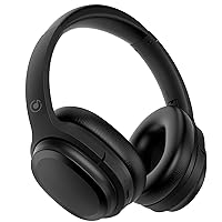 Experience Wireless Freedom and Crystal Clear Audio with Hybrid Active Noise Cancelling Over Ear Headphones - Bluetooth Headphones with Travel Case, Protein Earpads, 30H Playtime, Black