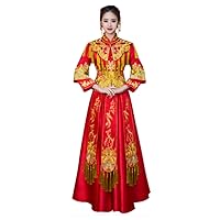Stereo Embroideries Show Wo Dress Chinese Wedding Dress Wedding Cheongsam Tang Suits Full Dress