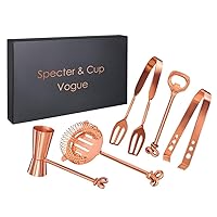 Exclusiv Specter Lion Bar-Set Copper Mug 10 Pieces bar Set Pure Copper, Noble Premium Box Handmade (Vogue BARSET)
