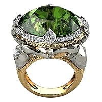 Ai.Moichien Green Topaz Band Rings Gold Plated Vintage Jewelry Birthday Gifts Wedding Engagement Elegant Accessories