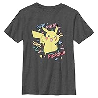 Pokemon Kids Pika Pikachu Boys Short Sleeve Tee Shirt