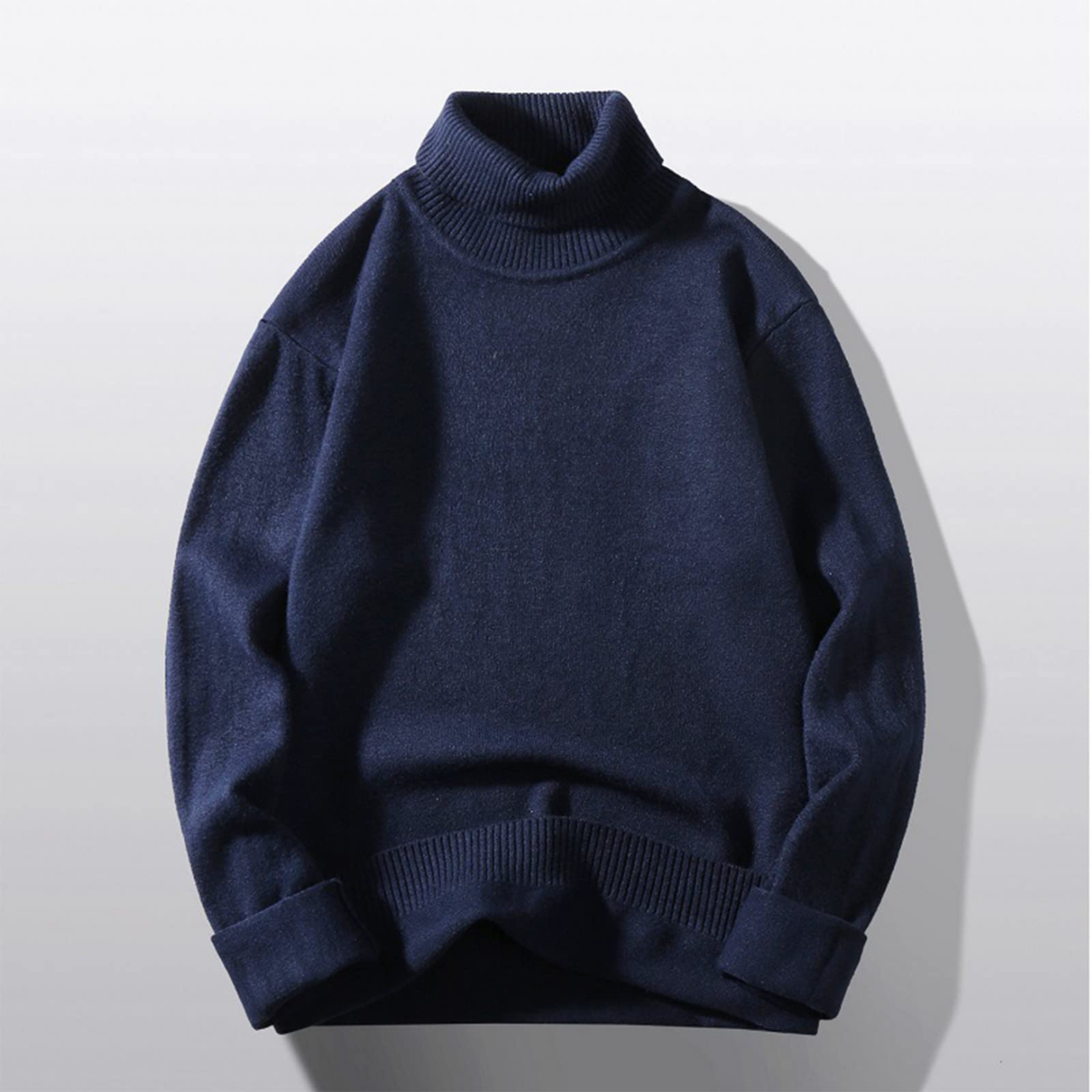 XIAXOGOOL Men Sweaters Fashion,Mens Turtleneck Sweater Pullover Casual Loose Fit Winter Long Sleeve Cable Knit Sweaters