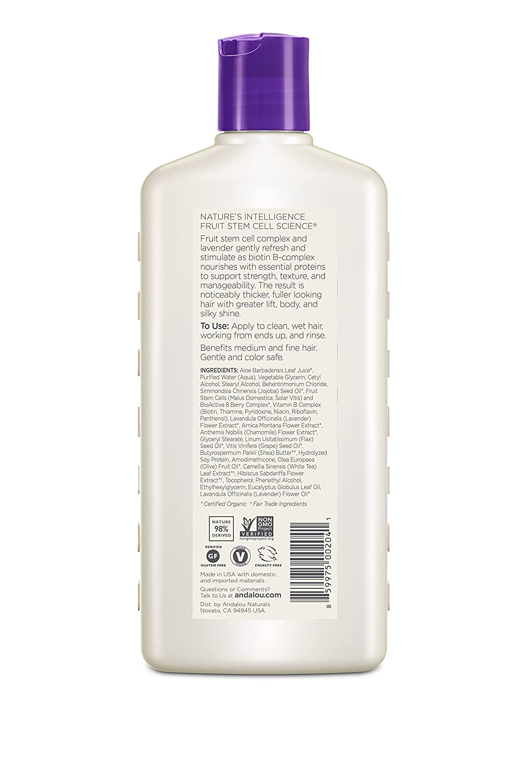 Andalou Naturals Lavender and Biotin Full Volume Conditioner, 11.5 Ounce