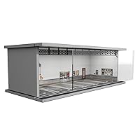Hot Diecast Wheels Display Case - 1/64 Scale Die-cast Model Car Display Case with LED Light and Acrylic Cover, Hot Diecast Wheels Parking Garage Dioramas with 6 Parking Spaces (1/64-6Pwheels)