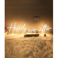 Large Neon Sign Happily Ever After LED,Art Decorative Lights for Bachelorette Party,Engagement,Birthday,Wedding,gift for girl,Home Wall Decor,Living room Decor.38.32x11.13IN…