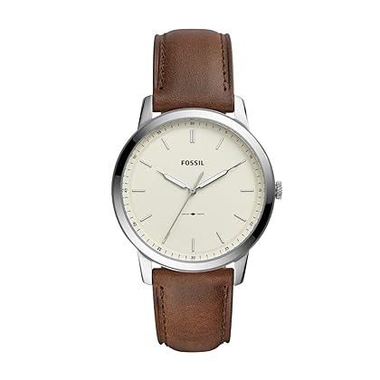 Fossil Minimalist Men's Watch with Leather or Stainless Steel Band, Chronograph or Analog Watch Display with Slim Case Design