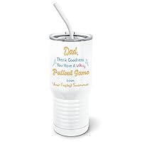 Pullout Game Is Weak Tumbler with Spill-Resistant Slider Lid and Silicone Straw - Your Fastest Swimmer for Father's Day (20 oz Tall Tumbler, White)