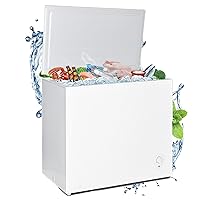 Chest Freezer 7.0 Cu.Ft Large Deep Freezer, Garage Feezers Upright Top Door Refrigerator with 4 Removable Baskets, Manual Defrost Compact Meat Freezer, Home Restaurant Kitchen Office RV White