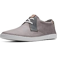 Clarks Mens Gereld Low Sneaker, Grey Leather, 11.5 US