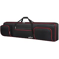 88 Keys Keyboard Case Soft (Interior: 135.9 x 35.1 x 17.3 cm), Padded Piano Case with Handles and Adjustable Shoulder Straps, Sustain Pedals, Cable