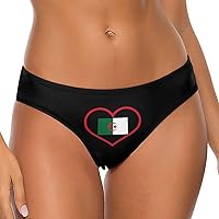I Love Algeria Red Heart Women's Underwear Soft Seamless Thongs T-Back Panties No Show Bikini Briefs