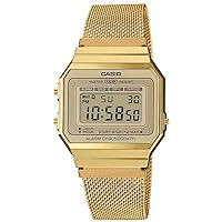 Casio A700WEMG-9AEF Women's Digital Quartz Watch with Stainless Steel Strap