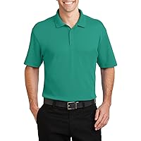 Men's Short Sleeves Silk Touch Interlock Performance Polo Shirt 6.5-Ounce, Cotton-Poly Flat Knit Collar Men
