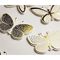 8 3D Stickers - Butterflies - Gold