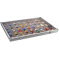 Collection Display Cabinet Aluminium with 45 Compartments 36 x 49 mm