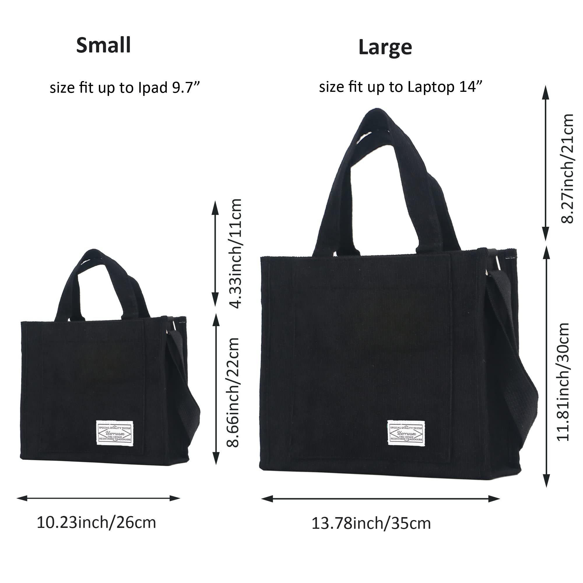 Tote Bag Women Aesthetic Corduroy Bags Cross body Bag Purse for Women Mini Travel Bags Handbags Everyday Bag Square