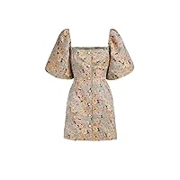 Fall Dresses for Women 2023 Floral Print Button Front Dress Dresses for Women (Color : Multicolor, Size : Small)