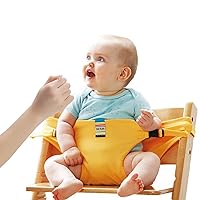 Lychee Harness Seat for High Chair Baby Feeding Safety Seat with Strap, Toddler Booster Harness Belt Portable Dining Seat Strap for Travel Home Restaurant Shopping (Yellow)