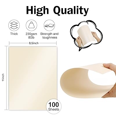 100 Sheets Cream Shimmer Cardstock 8.5 x 11 Off White Paper, Goefun 80lb  Ivory Card Stock Printer Paper for Invitations, Certificates, Crafts, Card