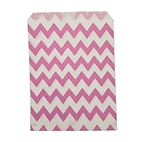 Pink Chevron Coloured Paper Bags - (2 Pk) 50 Pcs