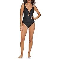 Tommy Hilfiger Women's One Piece Keyhole Ring Detail Swimsuit