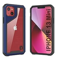 Punkcase for iPhone 13 Mini [Armor Stealth 2.0 Series] Protective Hybrid Military Grade Cover W/Aluminum Frame [Clear Back] Ultimate Drop Protection for iPhone 13 Mini (5.4