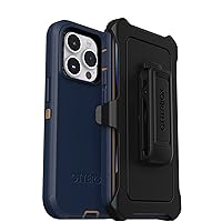 OtterBox iPhone 14 Pro (ONLY) Defender Series Case - BLUE SUEDE SHOES (Blue), rugged & durable, with port protection, includes holster clip kickstand