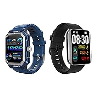 Military Tactical Rugged 1.96 Smart Watches for Men 1.69 Curve Screen Fitness Tracker with