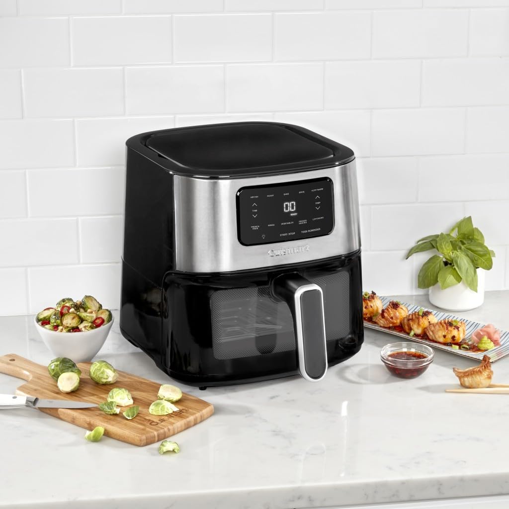 Cuisinart Airfryer, 6-Qt Basket Air Fryer Oven that Roasts, Bakes, Broils & Air Frys Quick & Easy Meals - Digital Display with 5 Presets, Non Stick & Dishwasher Safe, AIR-200