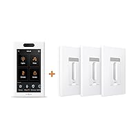 Smart Home Starter Pack - 1 x 1-Switch Control Panel & 3 x Smart Dimmer Switches (White) — Alexa Built-in & Compatible with Ring, Sonos, Hue, Google Nest, Wemo, SmartThings, Apple HomeKit