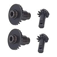 Haofy RC Steel Gears for Front and Rear Axles, Convenient Easytouse 2 Pair Black Steel Gears Set for RC Car Repair (12/22T)